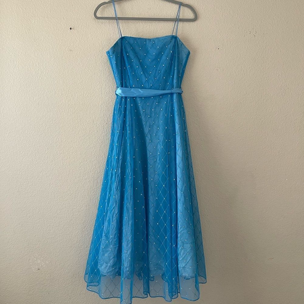 Y2k Papell evening blue midi gown‎